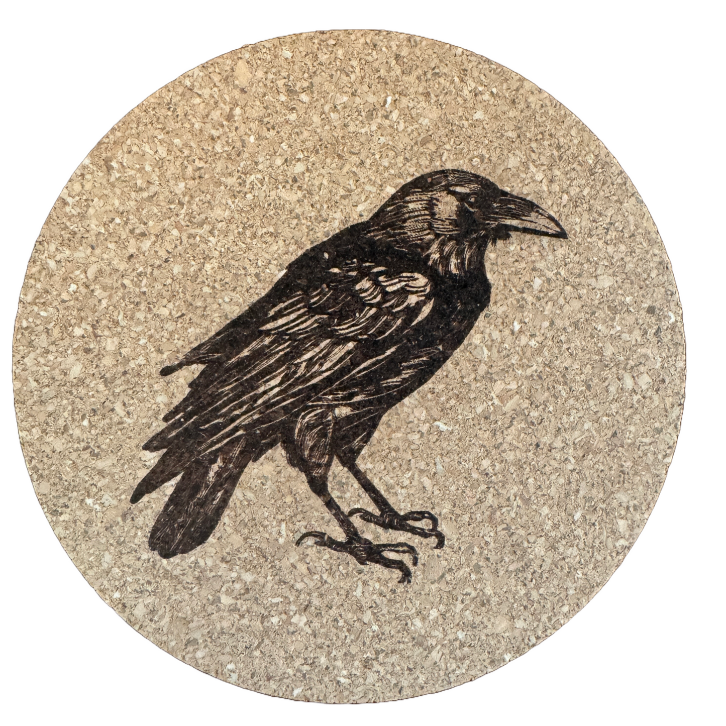 Cork Coasters -Raven - Nordland Tides Laser Engraving & Gifts near Port Townsend, WA