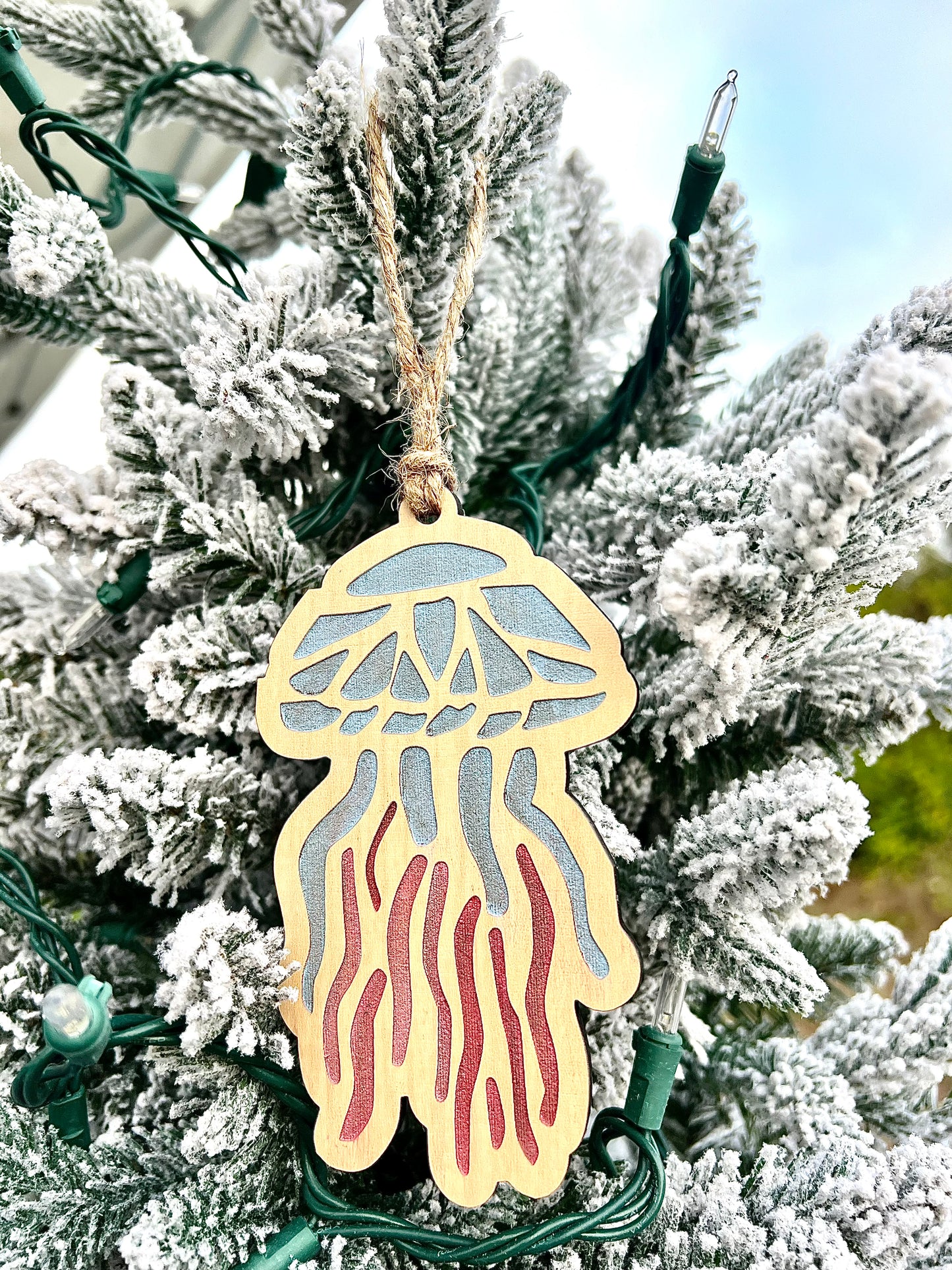 Jellyfish Christmas Ornament - Nordland Tides Laser Engraving & Gifts in the Pacific Northwest