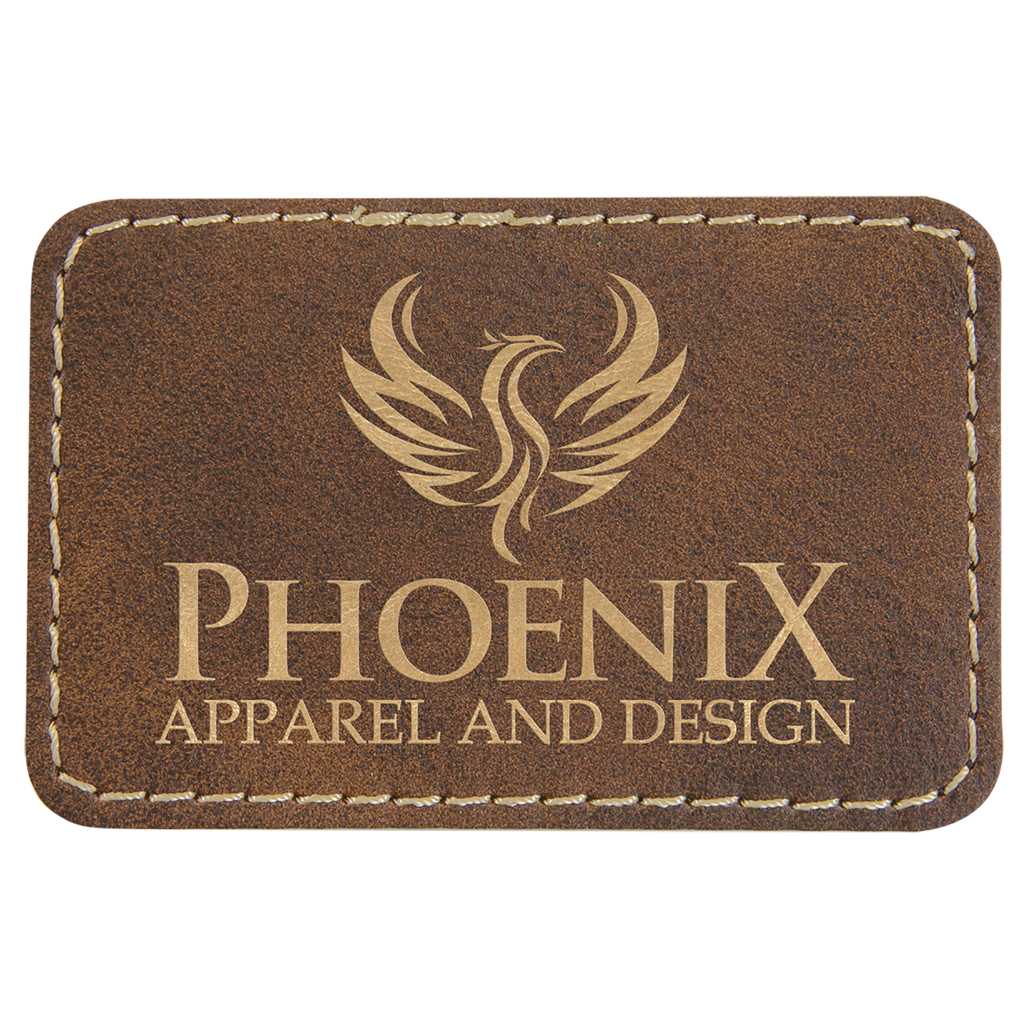 Custom Engraved Leatherette Patches - Rectangle 3" x 2"
