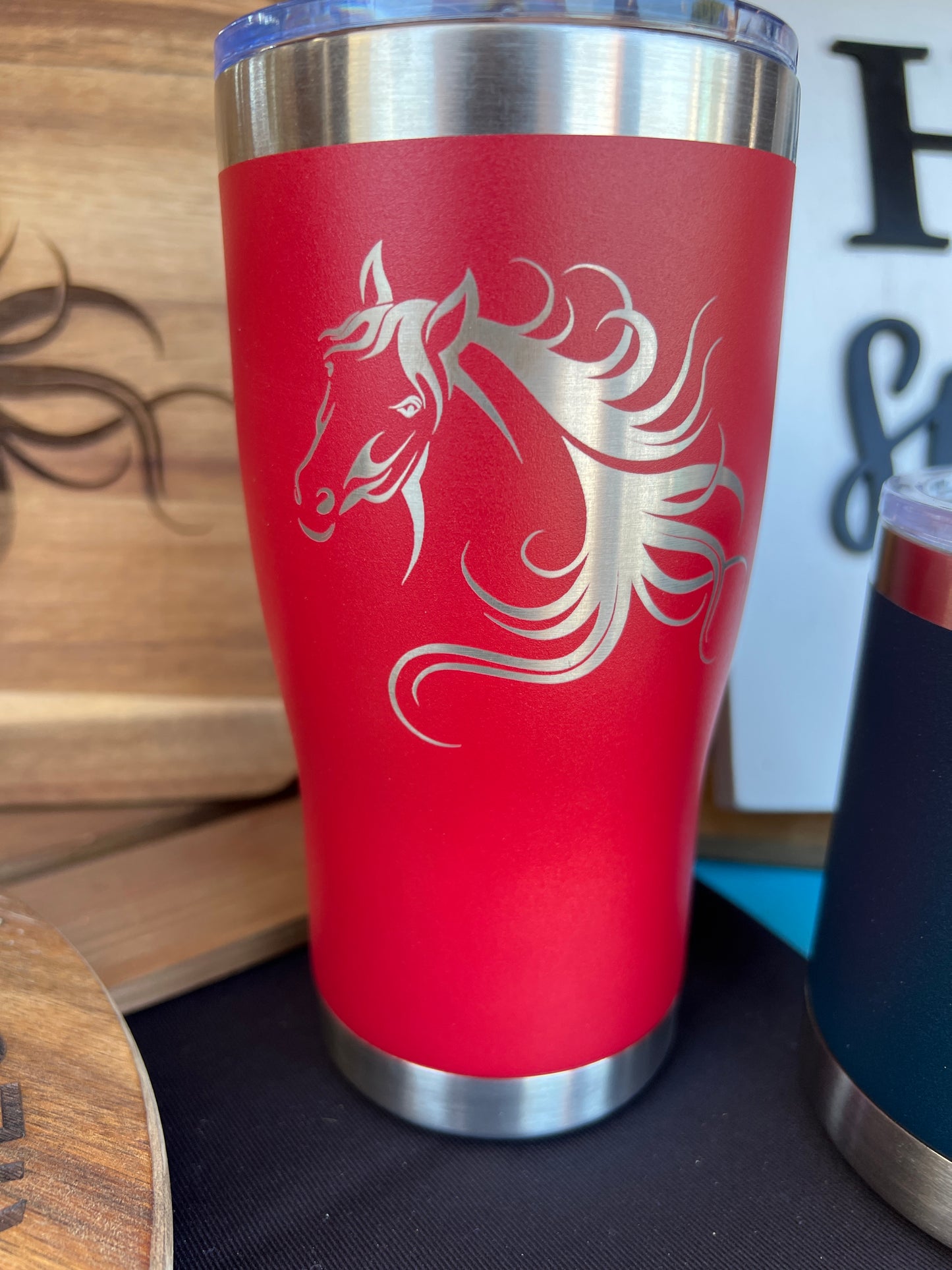 Horse Head Flowing Mane 20oz Tumbler - Nordland Tides Laser Engraving & Gifts in the Pacific Northwest