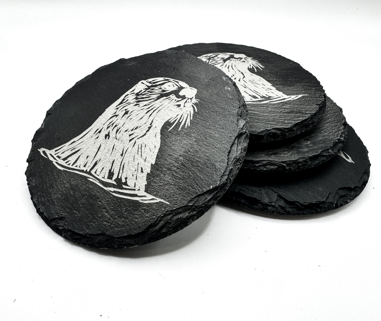 Slate Coasters - Otter