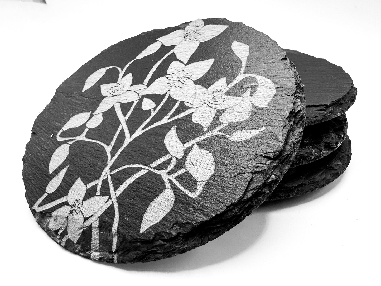 Slate Coasters -Chickweed