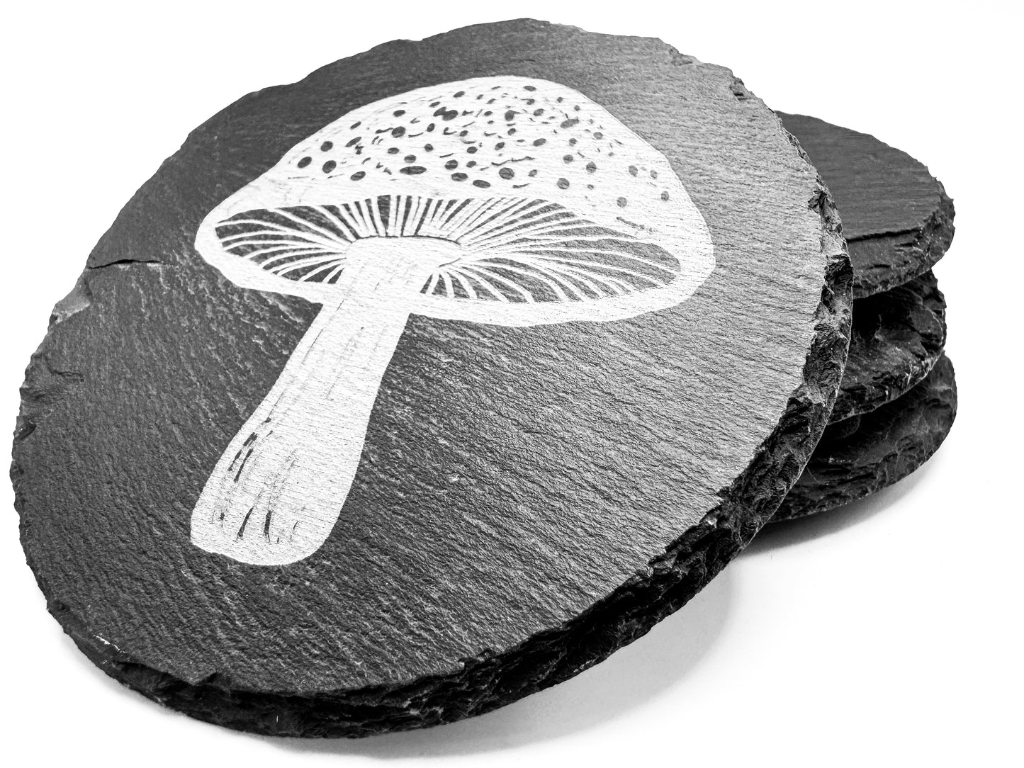 Slate Coasters - Mushroom