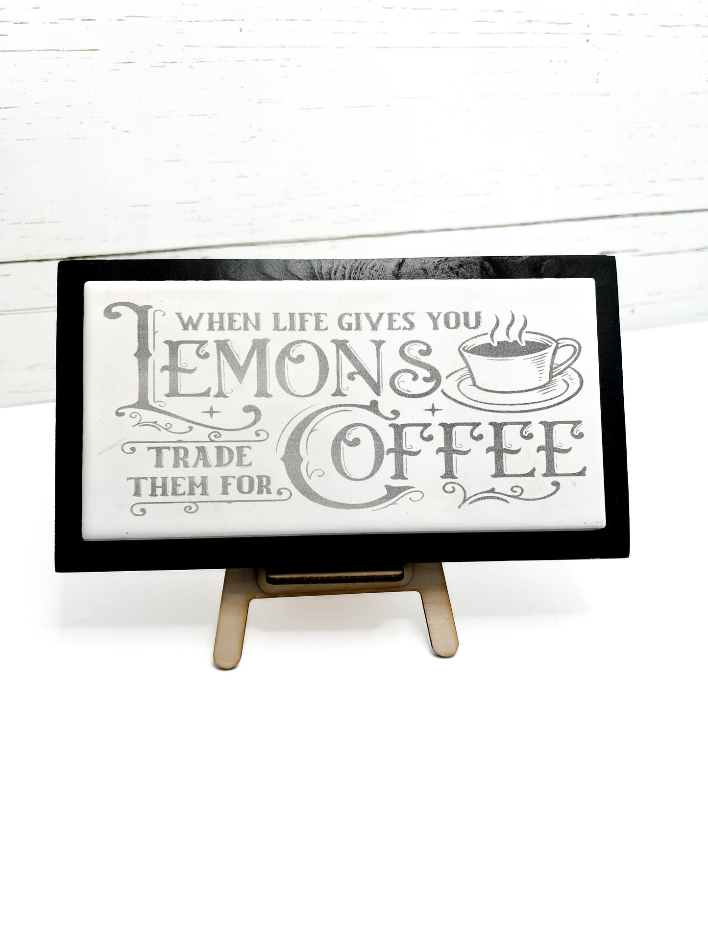 Vintage Tile Sign When Life Gives You Lemons - Coffee Bar