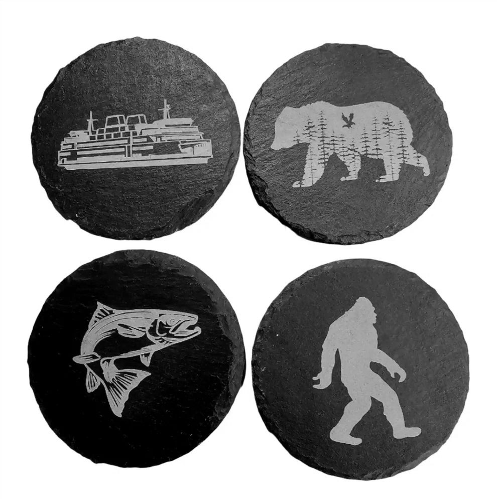 Slate Coasters - Northwest Edition