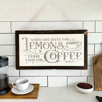 Vintage Tile Sign When Life Gives You Lemons - Coffee Bar