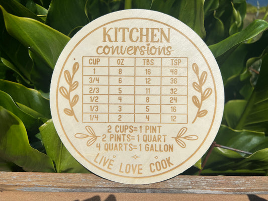 Kitchen Conversion Chart Magnet