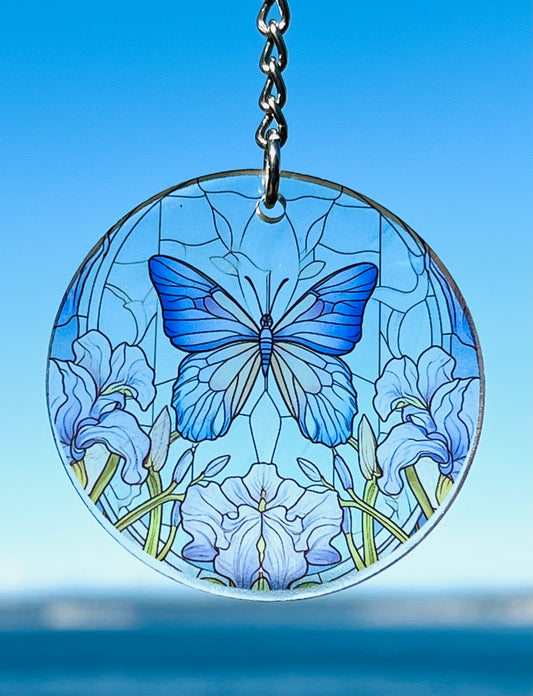 Stained Glass Acrylic Keychain - Butterfly