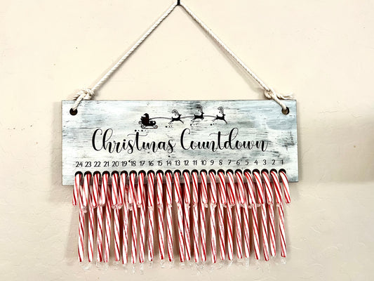 Christmas Countdown Candy Cane Sign