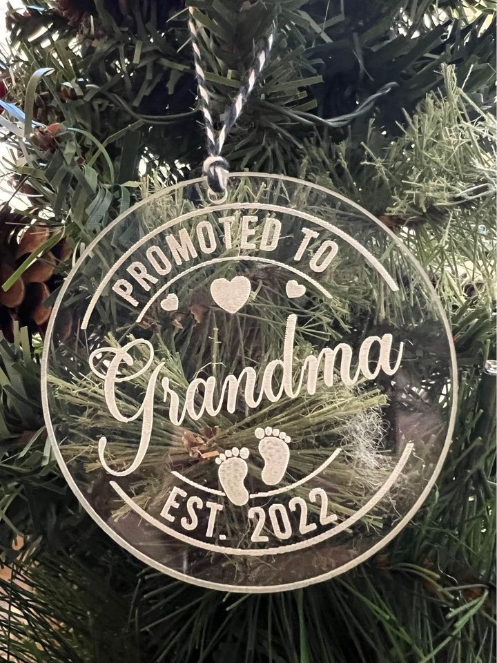 Promoted To - New Baby Ornament Personalized