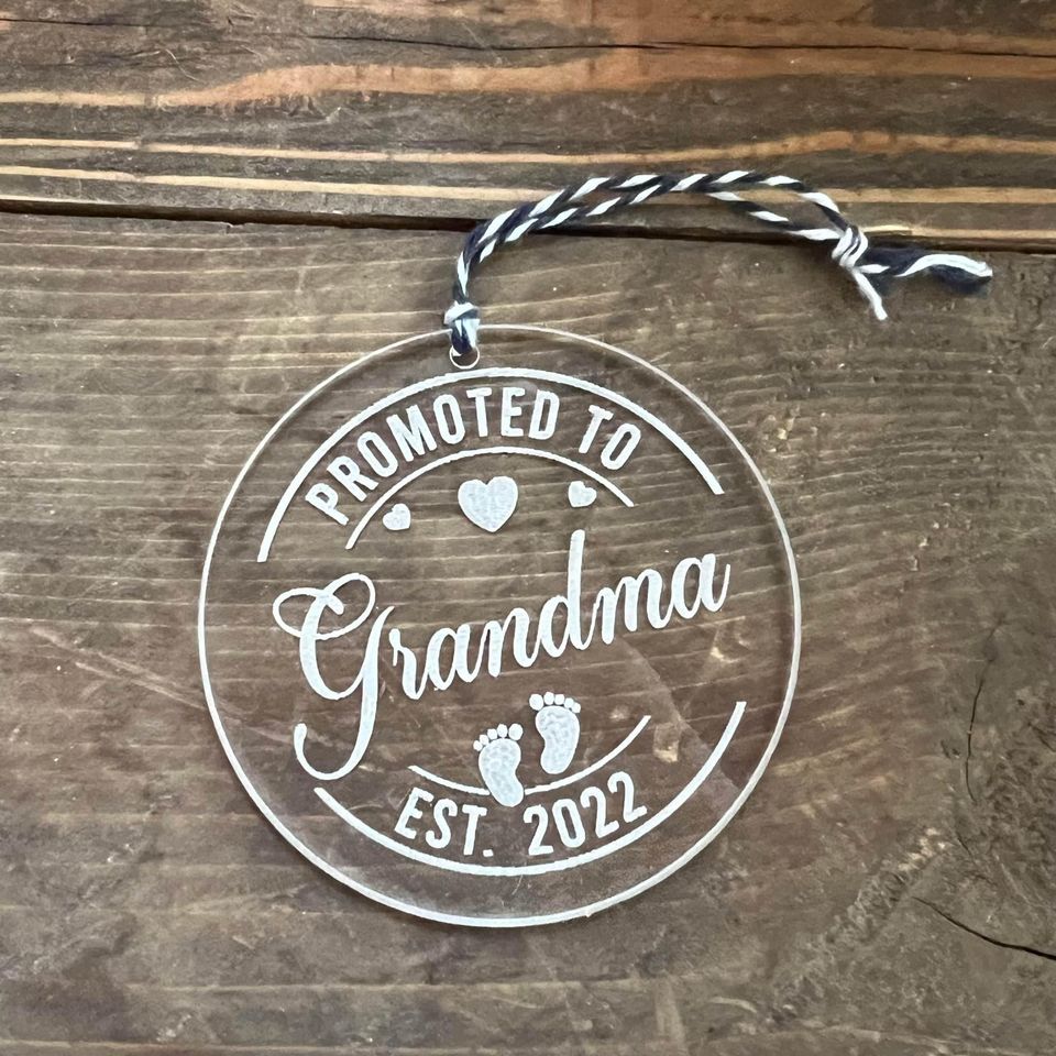 Promoted To - New Baby Ornament Personalized