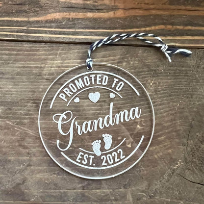 Promoted To - New Baby Ornament Personalized