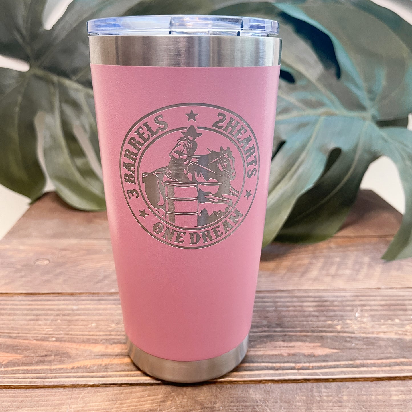 Barrel Racing Tumbler - 3 Barrels, 2 Hearts, 1 Dream - 20oz Tumbler